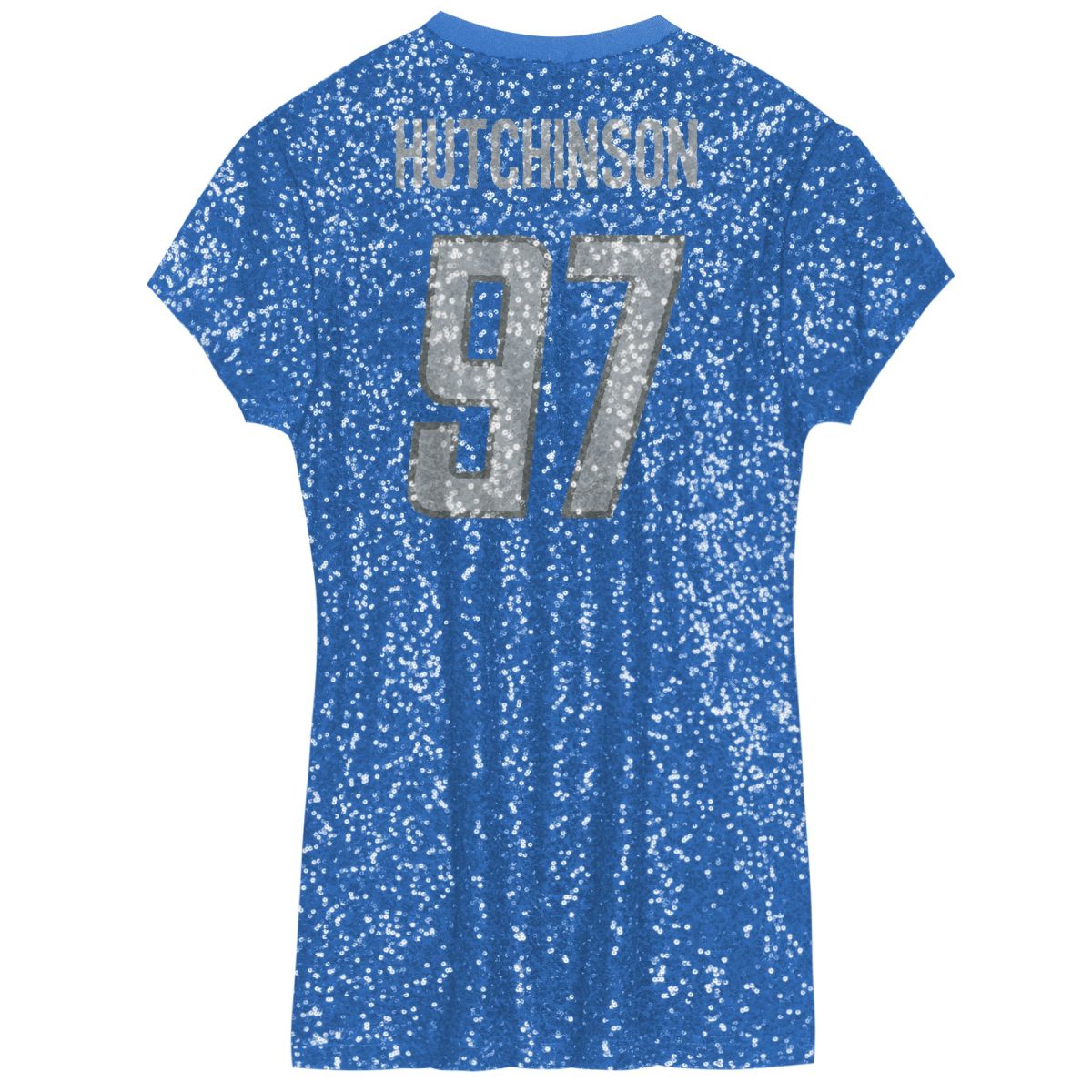 girls youth aidan hutchinson blue detroit lions sequin player name  number v-neck dress | Lions Shop | Detroit Lions NFL Jerseys & Caps Collection