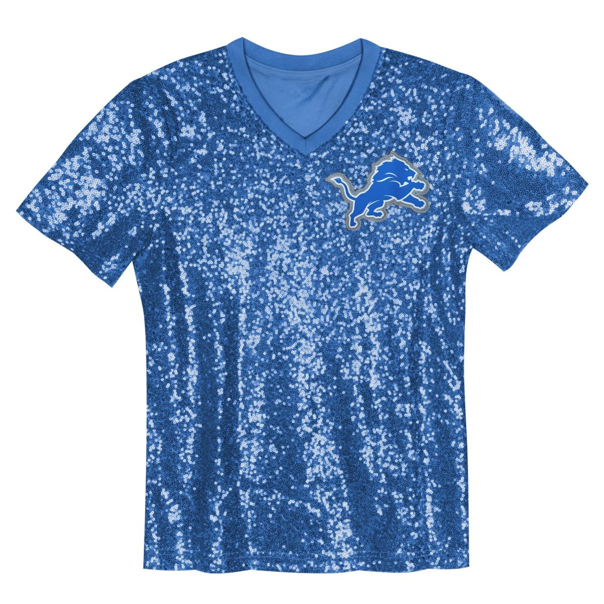 girls youth aidan hutchinson blue detroit lions sequin v-neck fashion jersey | Lions Shop | Detroit Lions NFL Jerseys & Caps Collection