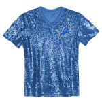 girls youth aidan hutchinson blue detroit lions sequin v-neck fashion jersey | Lions Shop | Detroit Lions NFL Jerseys & Caps Collection