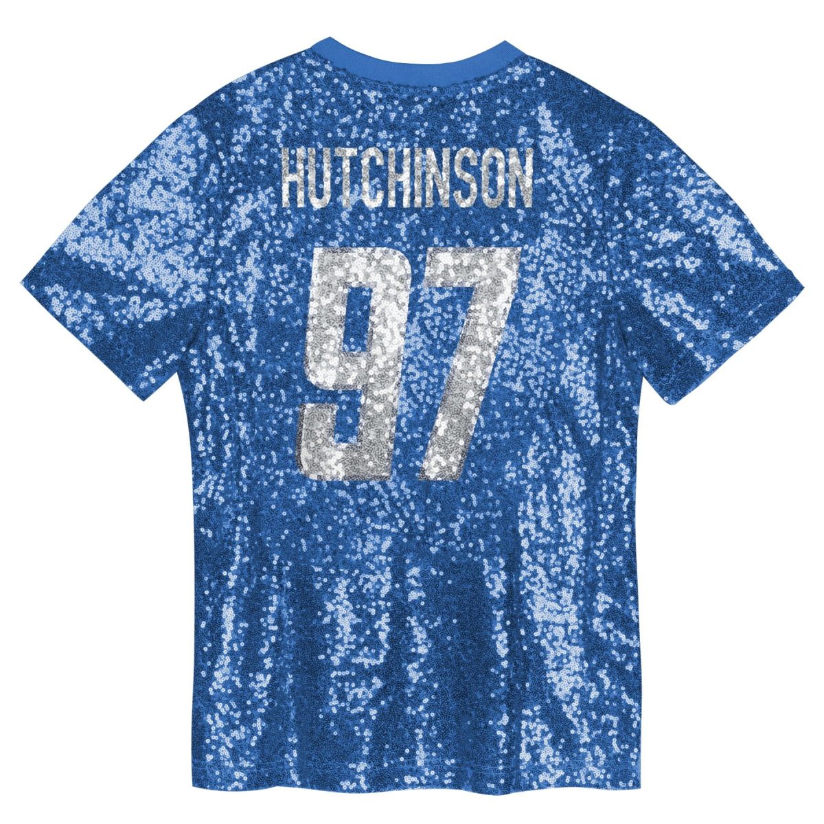 girls youth aidan hutchinson blue detroit lions sequin v-neck fashion jersey | Lions Shop | Detroit Lions NFL Jerseys & Caps Collection