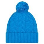 girls youth new era blue detroit lions cabled cuffed knit hat with pom | Lions Shop | Detroit Lions NFL Jerseys & Caps Collection