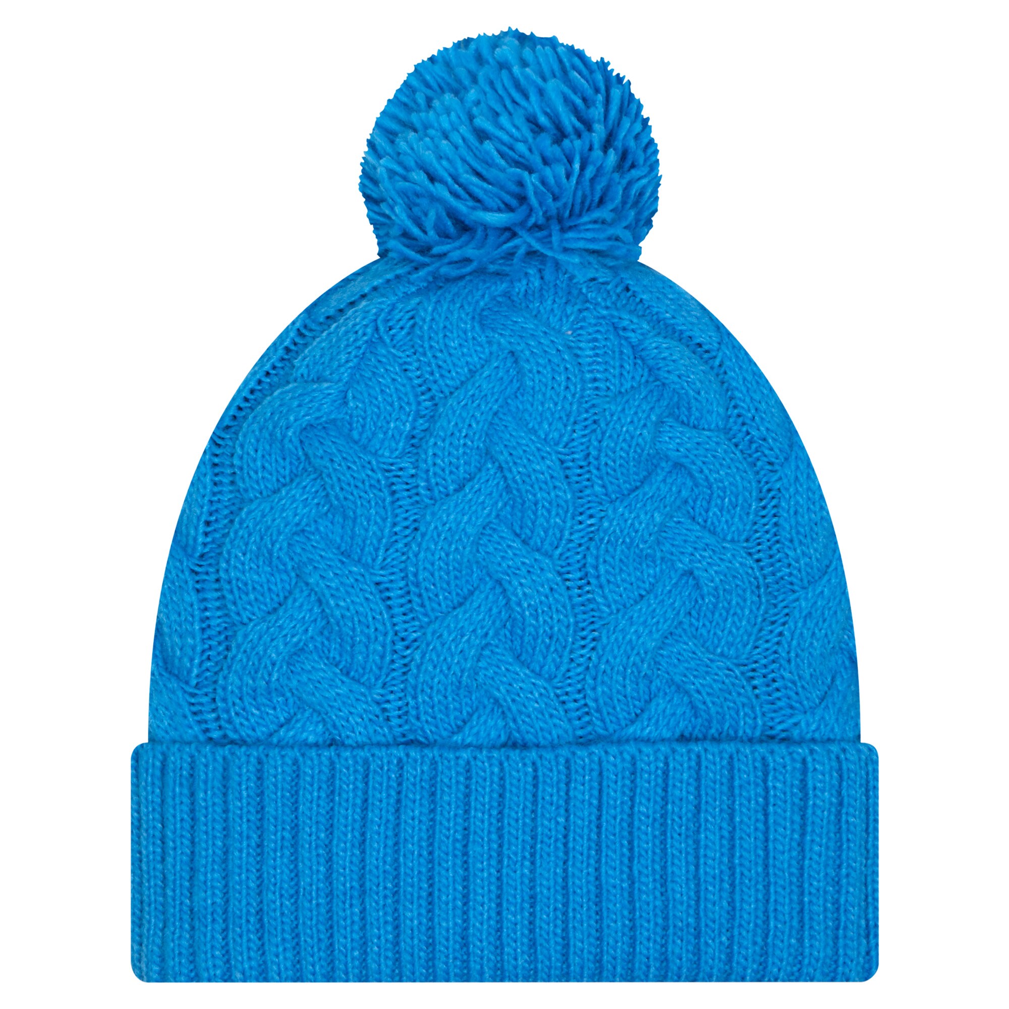 girls youth new era blue detroit lions cabled cuffed knit hat with pom | Lions Shop | Detroit Lions NFL Jerseys & Caps Collection
