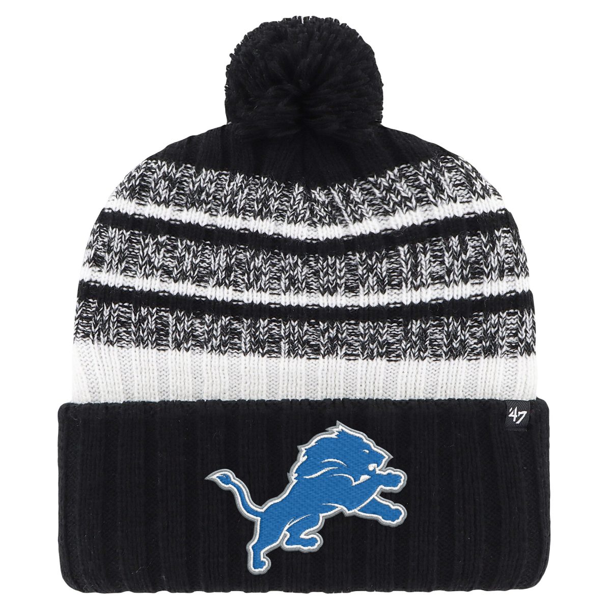 mens 47 black detroit lions tavern cuffed knit hat with pom | Lions Shop | Detroit Lions NFL Jerseys & Caps Collection