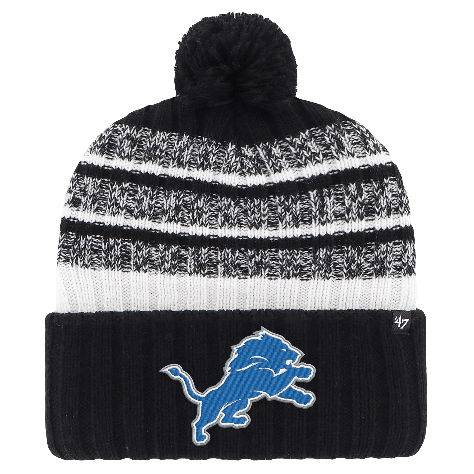 mens 47 black detroit lions tavern cuffed knit hat with pom | Lions Shop | Detroit Lions NFL Jerseys & Caps Collection