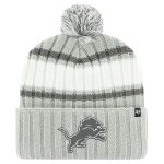 mens 47 gray detroit lions plateau cuffed knit hat with pom | Lions Shop | Detroit Lions NFL Jerseys & Caps Collection