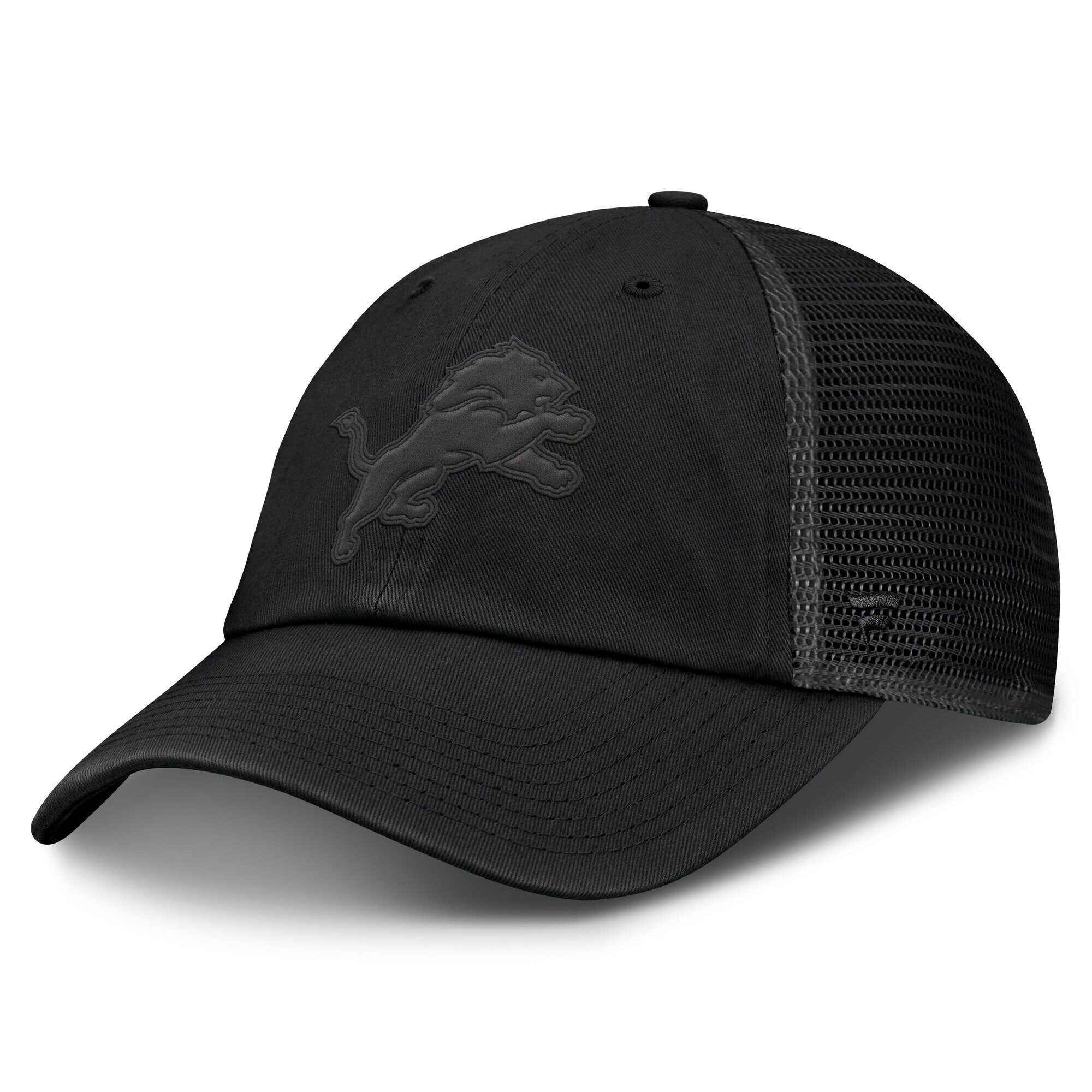 mens fanatics detroit lions basic black on black trucker adjustable hat | Lions Shop | Detroit Lions NFL Jerseys & Caps Collection