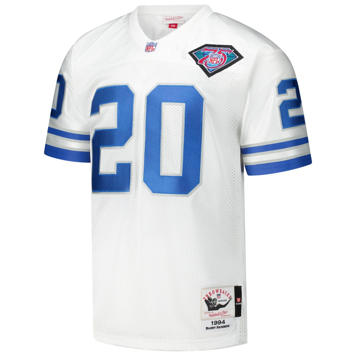 mens mitchell  ness barry sanders white detroit lions 1994 authentic throwback retired player jersey | Lions Shop | Detroit Lions NFL Jerseys & Caps Collection