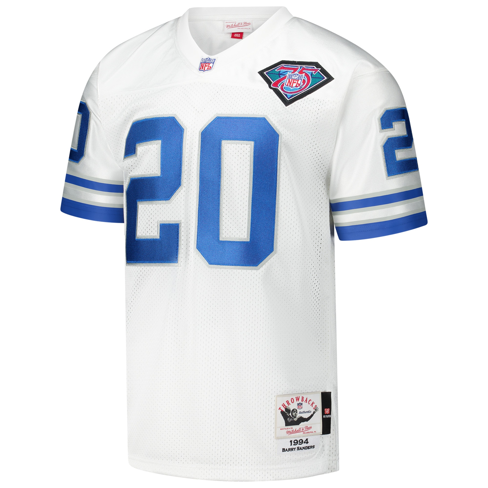mens mitchell  ness barry sanders white detroit lions 1994 authentic throwback retired player jersey | Lions Shop | Detroit Lions NFL Jerseys & Caps Collection