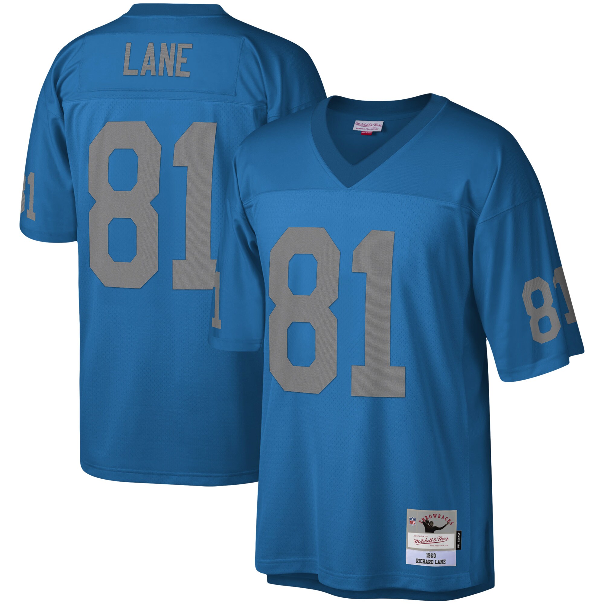 mens mitchell  ness richard lane blue detroit lions legacy replica jersey | Lions Shop | Detroit Lions NFL Jerseys & Caps Collection