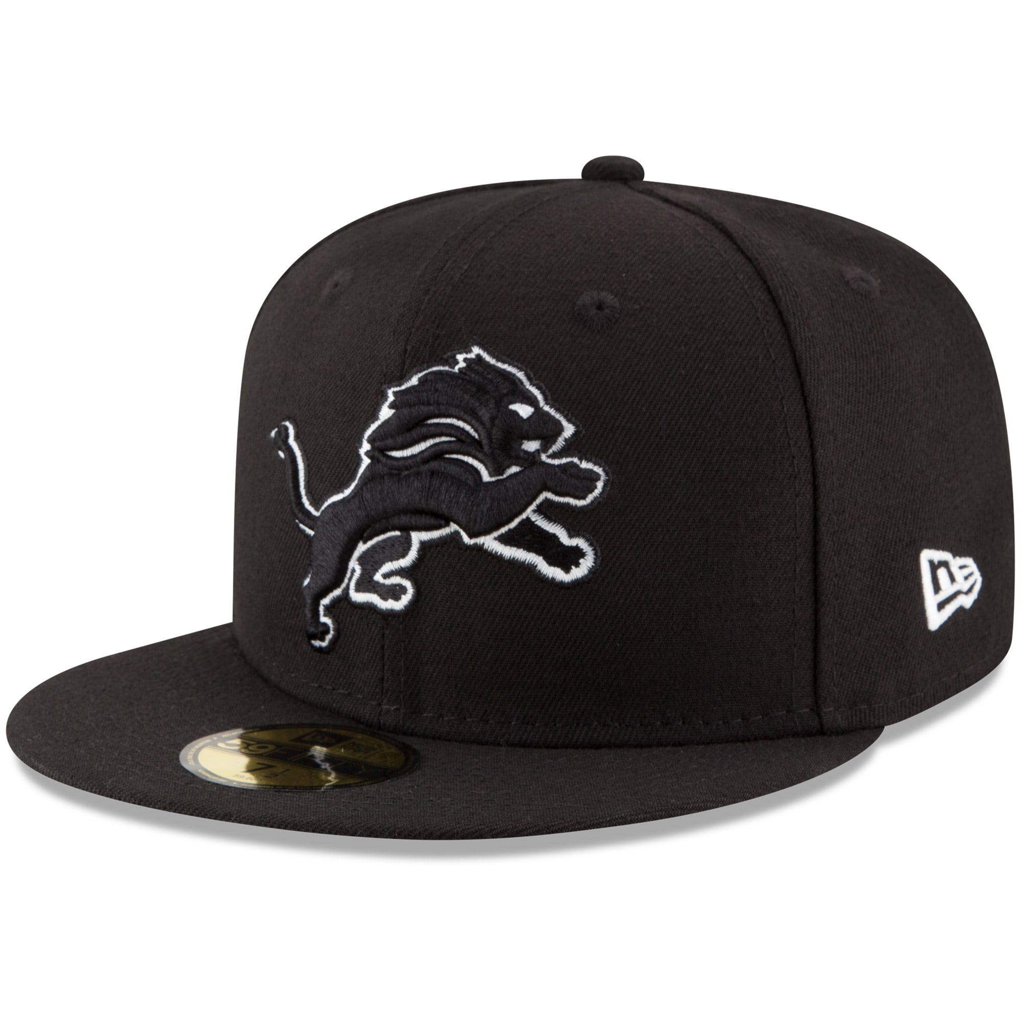 mens new era black detroit lions b-dub 59fifty fitted hat | Lions Shop | Detroit Lions NFL Jerseys & Caps Collection