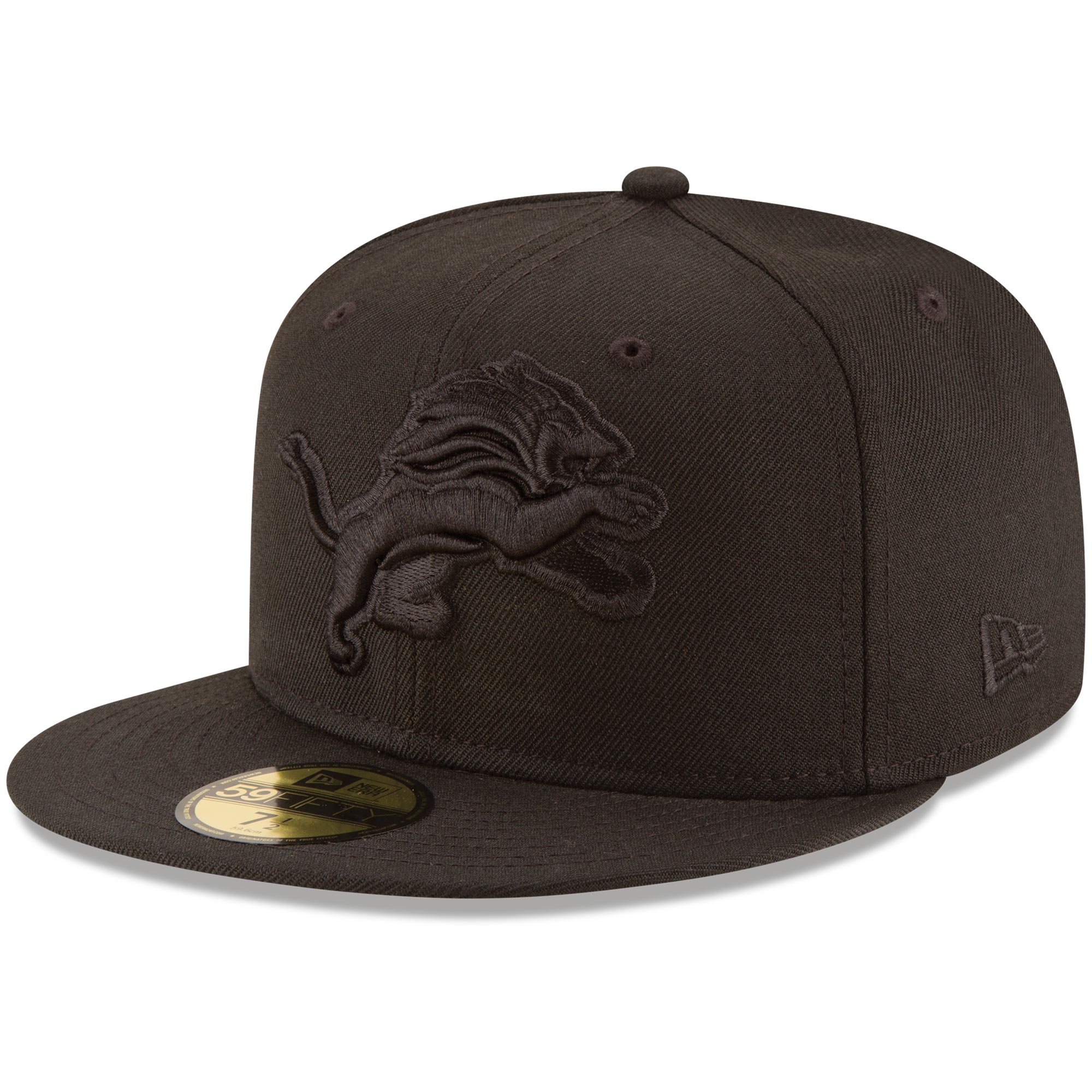 mens new era detroit lions black on black 59fifty fitted hat | Lions Shop | Detroit Lions NFL Jerseys & Caps Collection