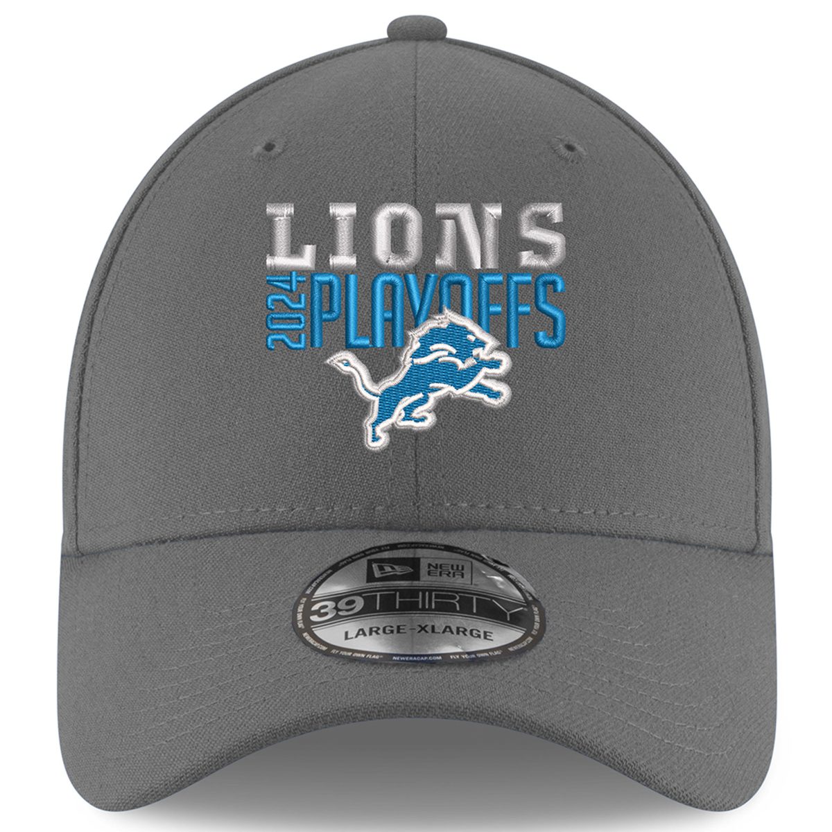 mens new era gray detroit lions 2024 nfl playoffs 39thirty flex hat | Lions Shop | Detroit Lions NFL Jerseys & Caps Collection