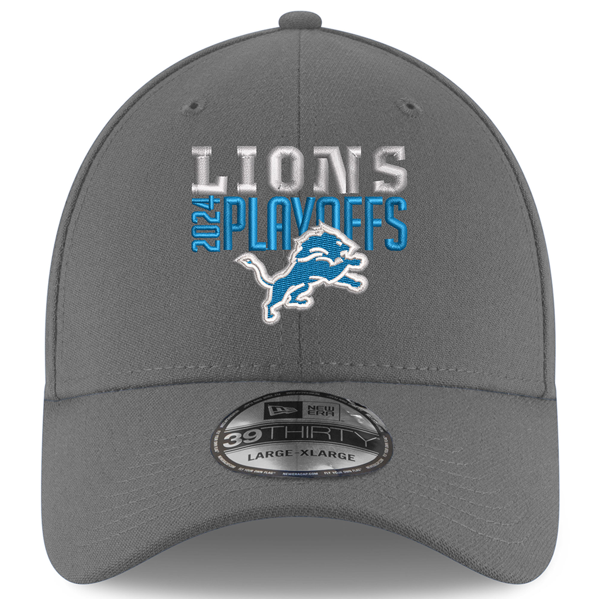 mens new era gray detroit lions 2024 nfl playoffs 39thirty flex hat | Lions Shop | Detroit Lions NFL Jerseys & Caps Collection
