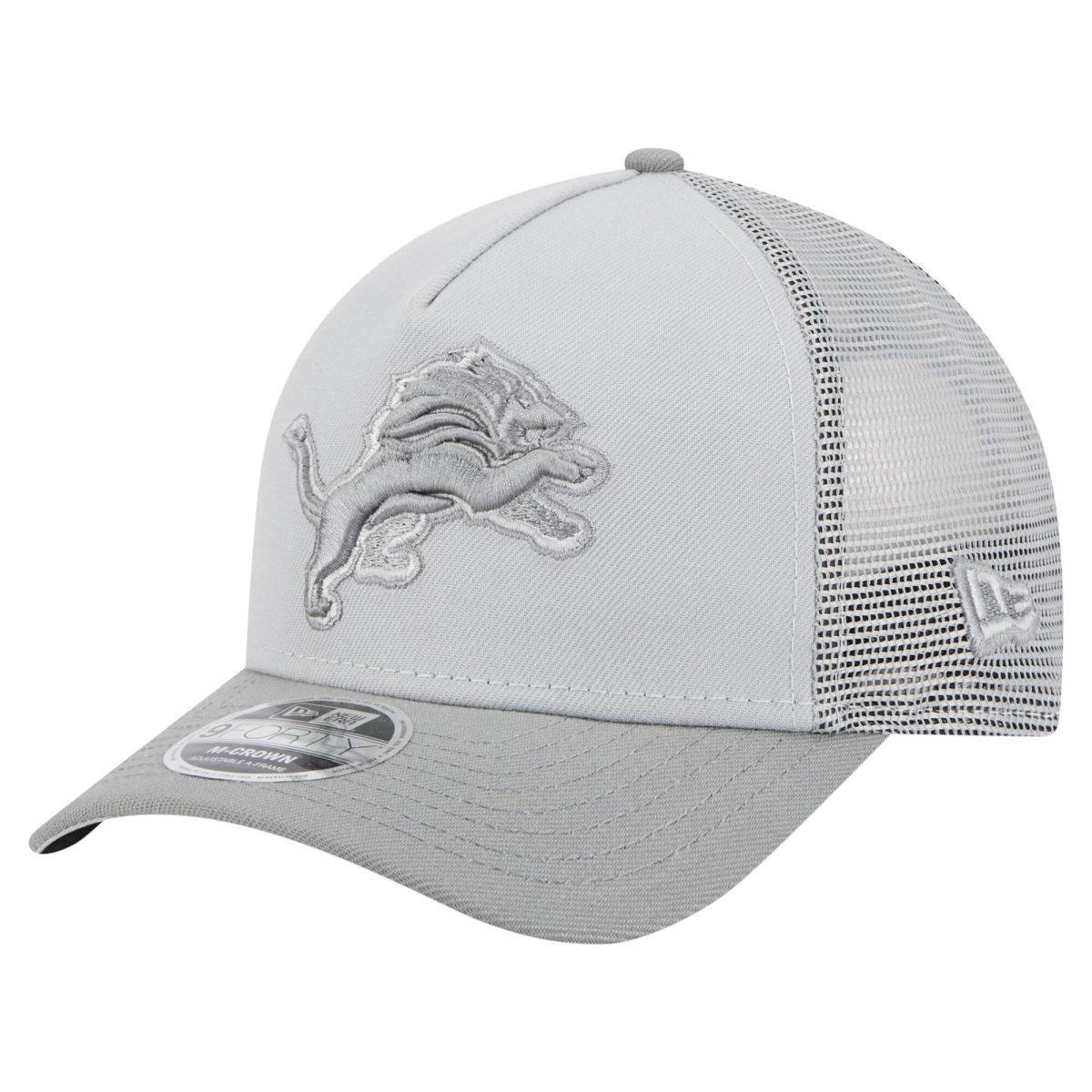 mens new era gray detroit lions domain 9forty a-frame trucker adjustable hat | Lions Shop | Detroit Lions NFL Jerseys & Caps Collection