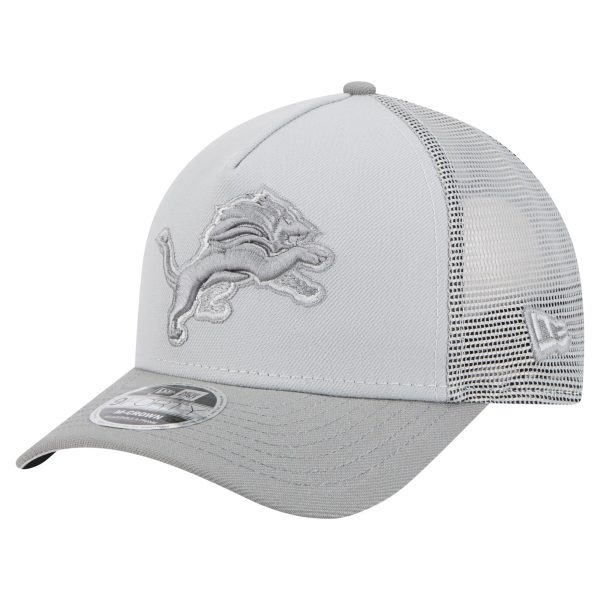 mens new era gray detroit lions domain 9forty a-frame trucker adjustable hat | Lions Shop | Detroit Lions NFL Jerseys & Caps Collection