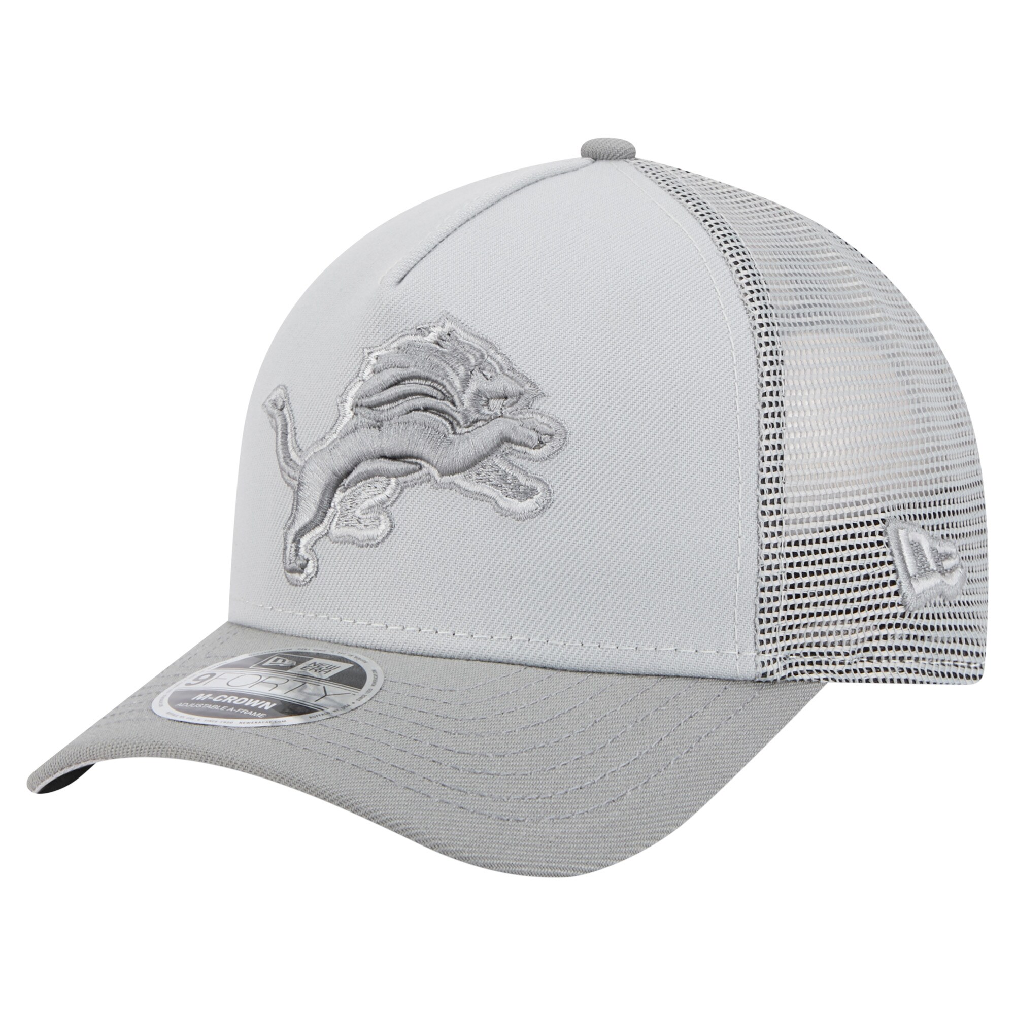 mens new era gray detroit lions domain 9forty a-frame trucker adjustable hat | Lions Shop | Detroit Lions NFL Jerseys & Caps Collection