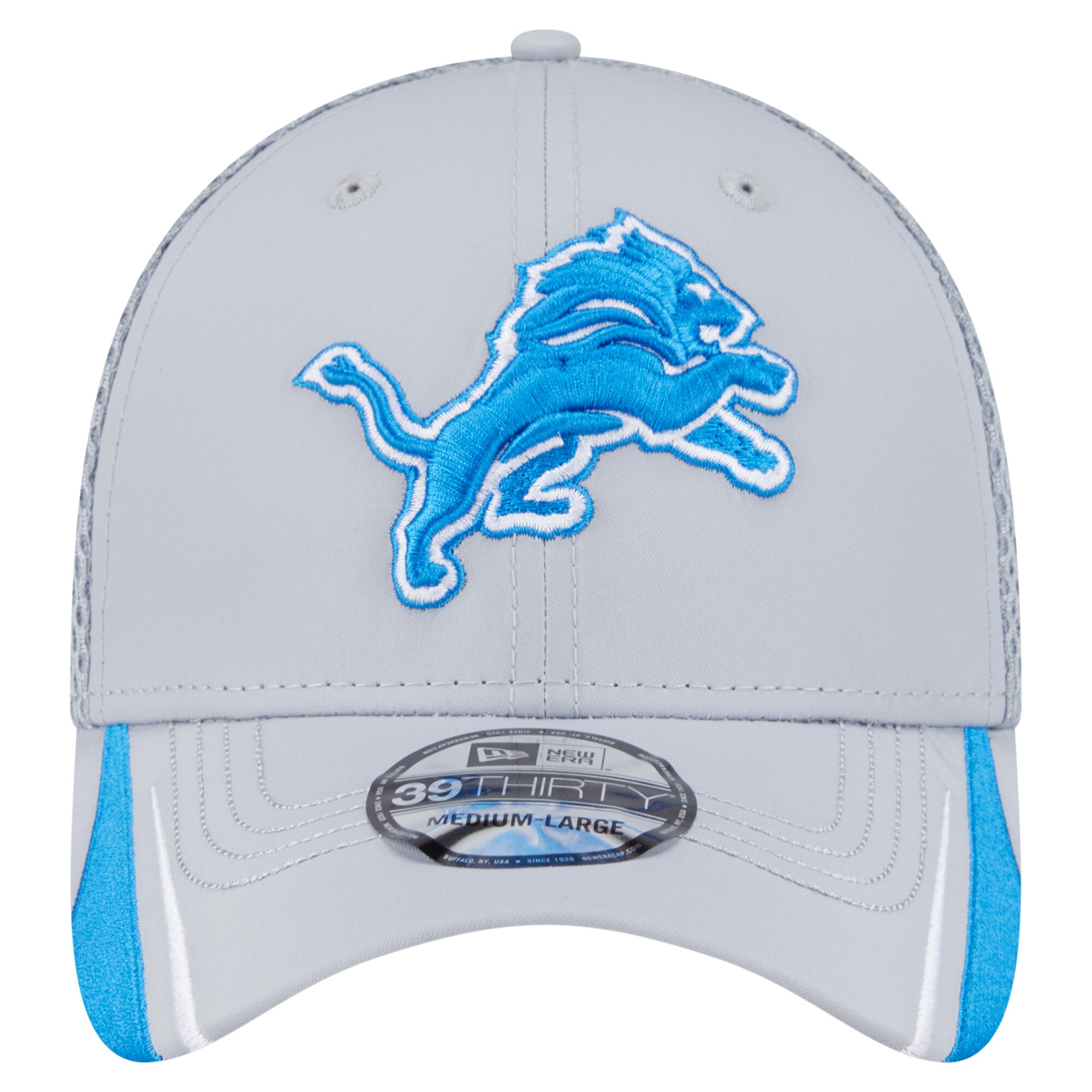 mens new era gray detroit lions game day linear 39thirty flex hat | Lions Shop | Detroit Lions NFL Jerseys & Caps Collection