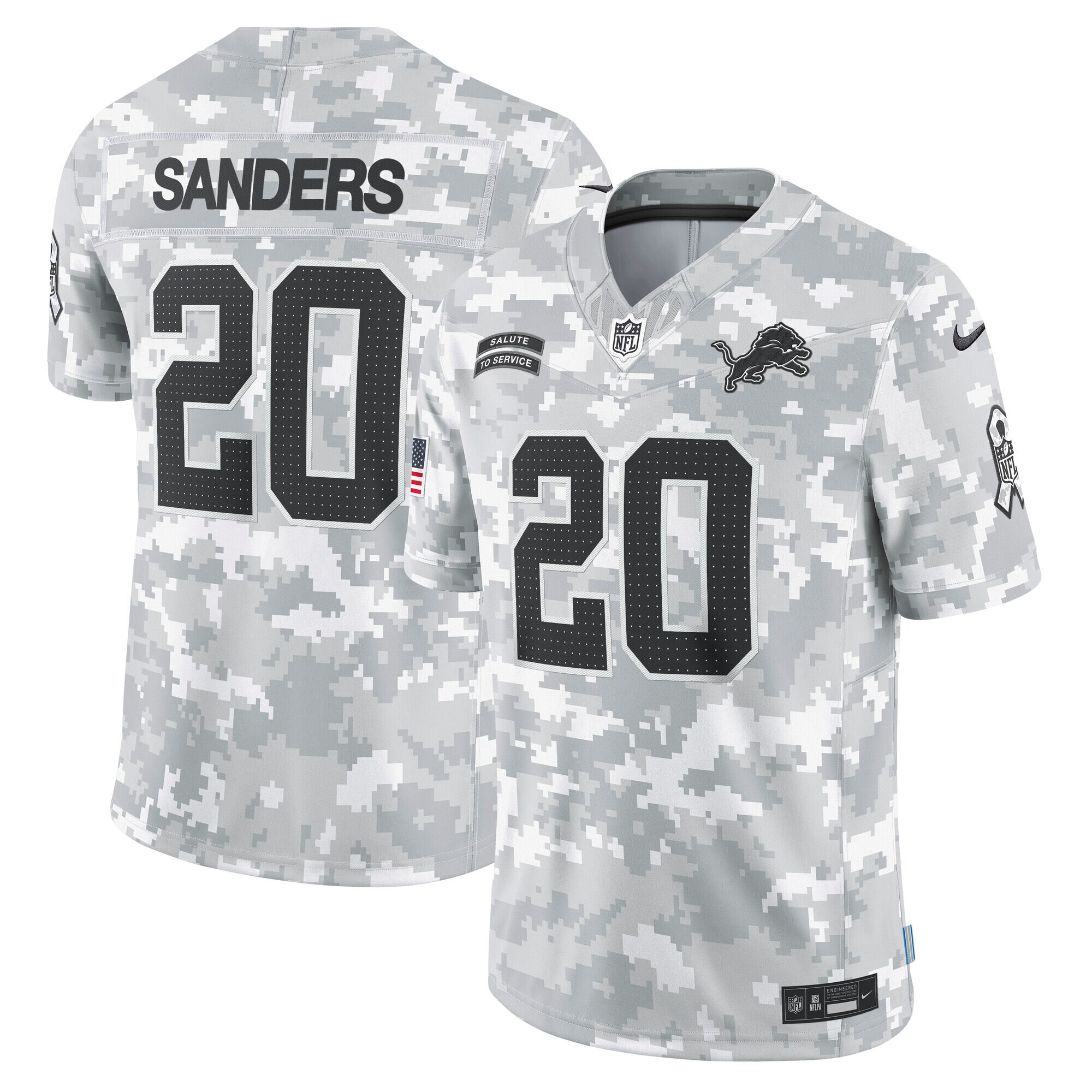 mens nike barry sanders arctic camo detroit lions 2024 salute to service retired player limited jersey | Lions Shop | Detroit Lions NFL Jerseys & Caps Collection
