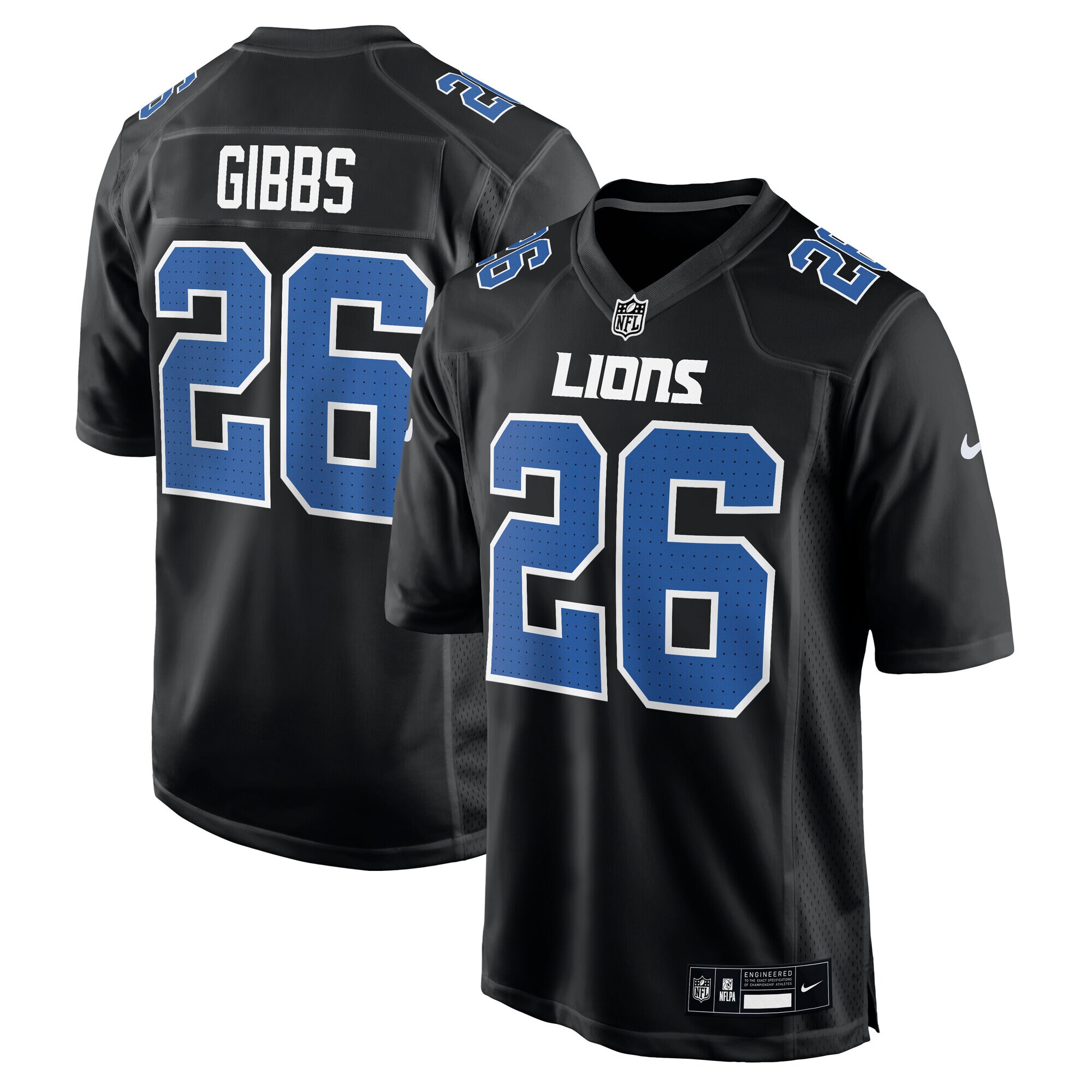 mens nike jahmyr gibbs carbon black detroit lions fashion jersey | Lions Shop | Detroit Lions NFL Jerseys & Caps Collection