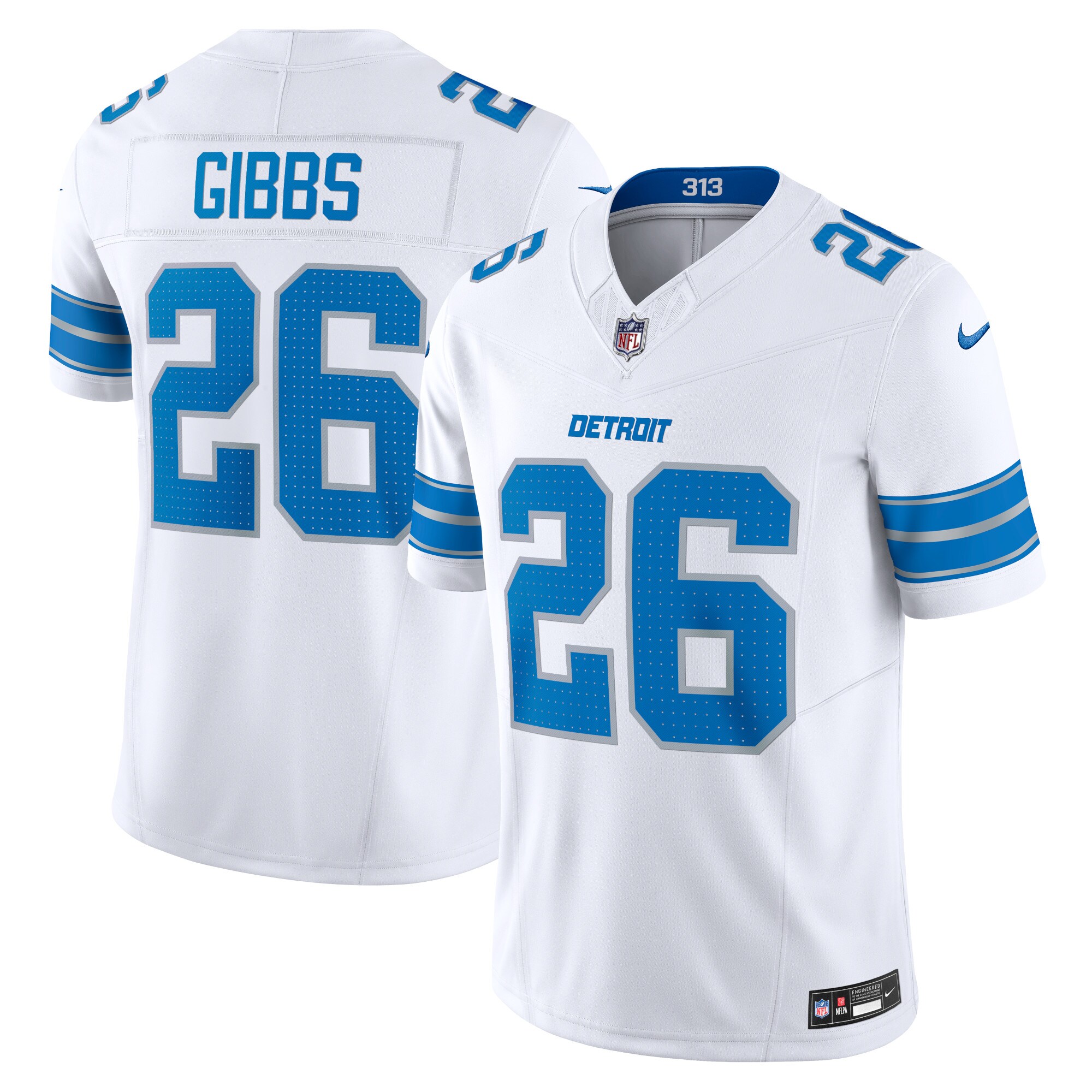 mens nike jahmyr gibbs white detroit lions vapor f.u.s.e. limited jersey | Lions Shop | Detroit Lions NFL Jerseys & Caps Collection