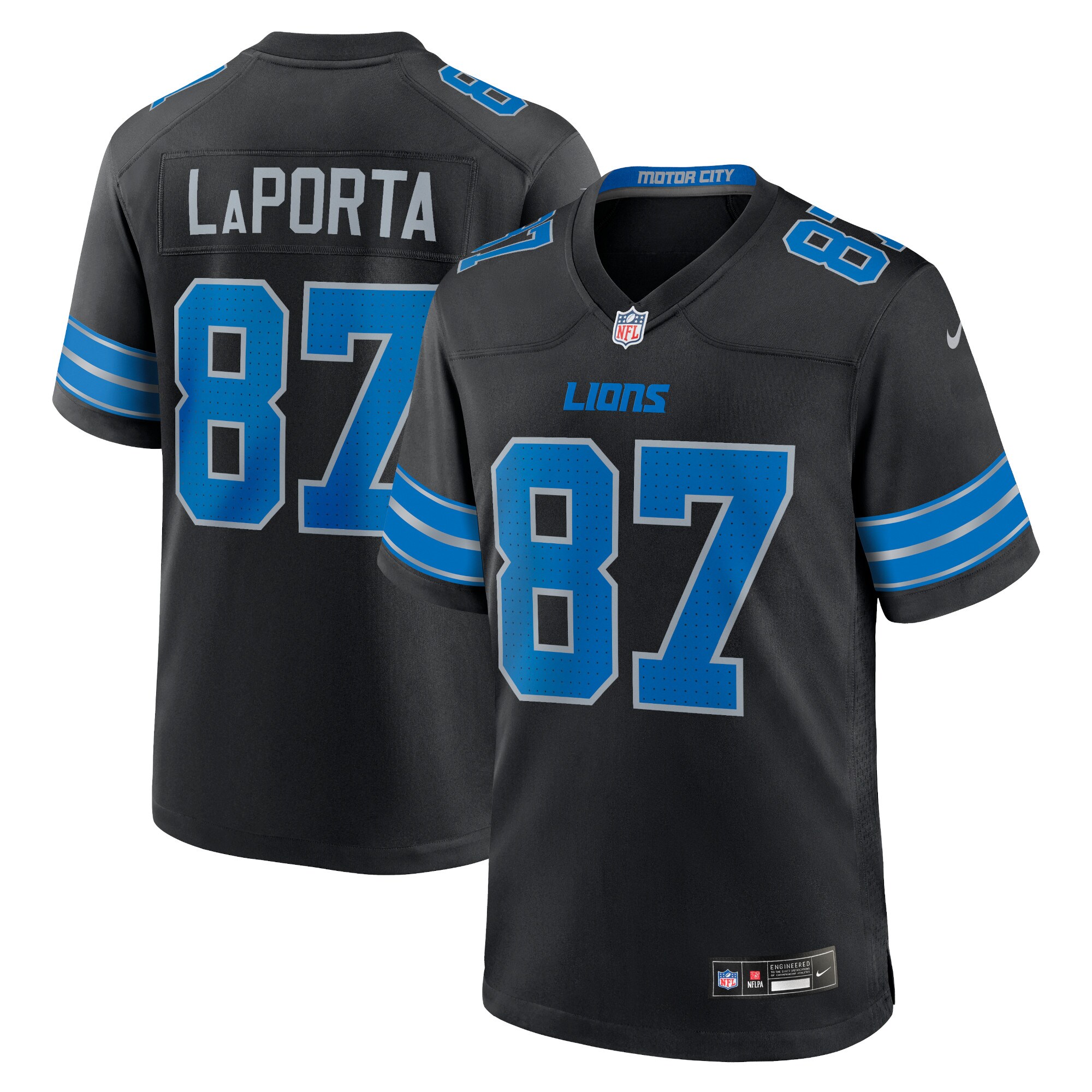 mens nike sam laporta black detroit lions 2nd alternate game jersey | Lions Shop | Detroit Lions NFL Jerseys & Caps Collection