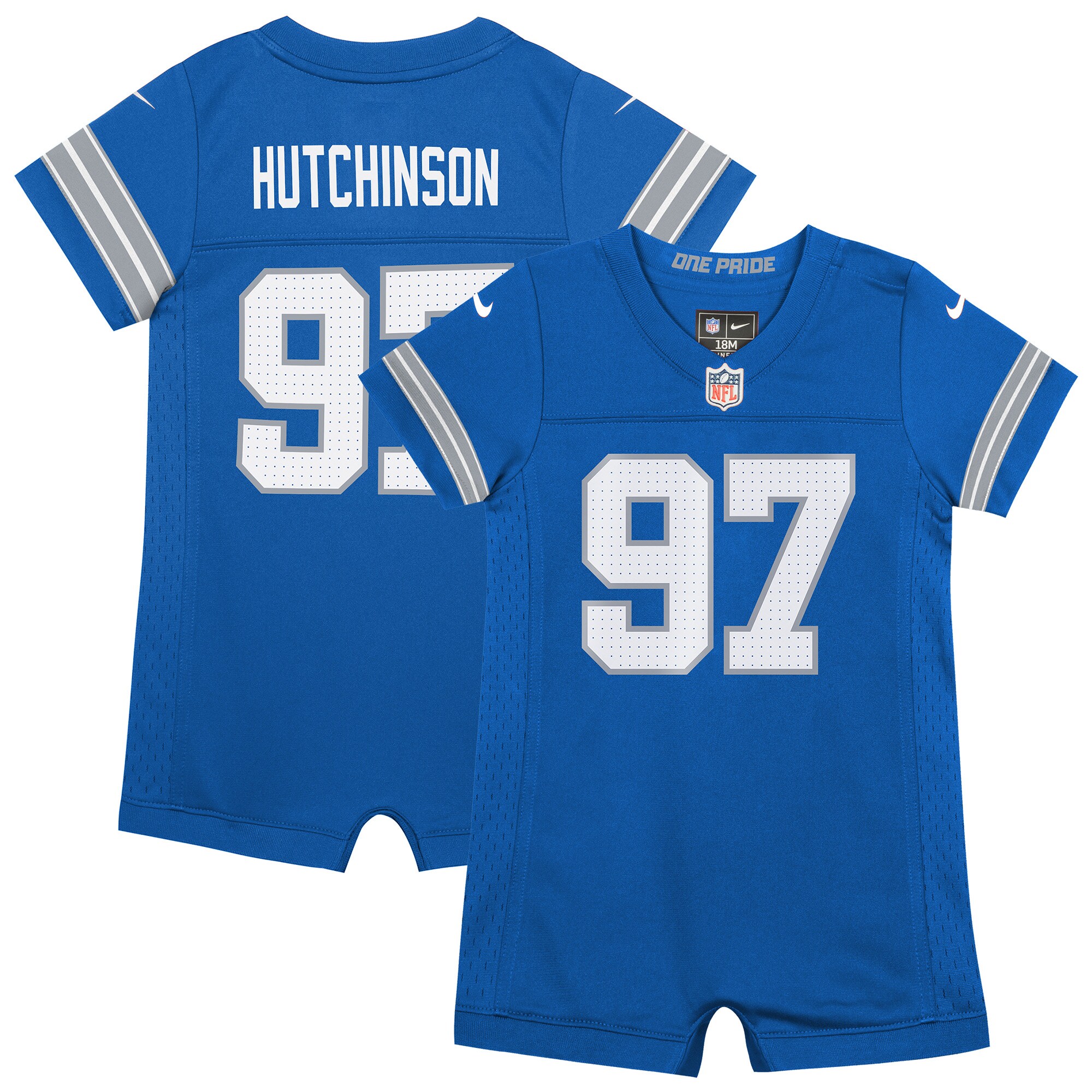 newborn  infant nike aidan hutchinson blue detroit lions game romper jersey | Lions Shop | Detroit Lions NFL Jerseys & Caps Collection