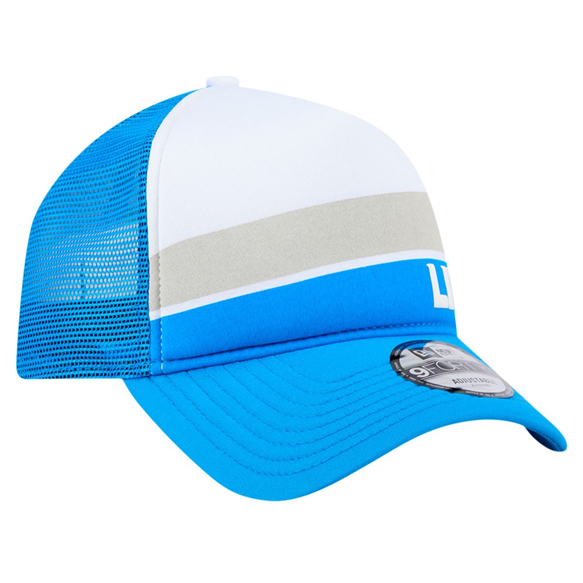 toddler new era blue detroit lions sport night color block 9forty a-frame trucker adjustable hat | Lions Shop | Detroit Lions NFL Jerseys & Caps Collection