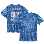 womens aidan hutchinson blue detroit lions player name  number v-neck fashion jersey | Lions Shop | Detroit Lions NFL Jerseys & Caps Collection