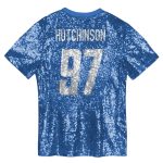 womens aidan hutchinson blue detroit lions player name  number v-neck fashion jersey | Lions Shop | Detroit Lions NFL Jerseys & Caps Collection