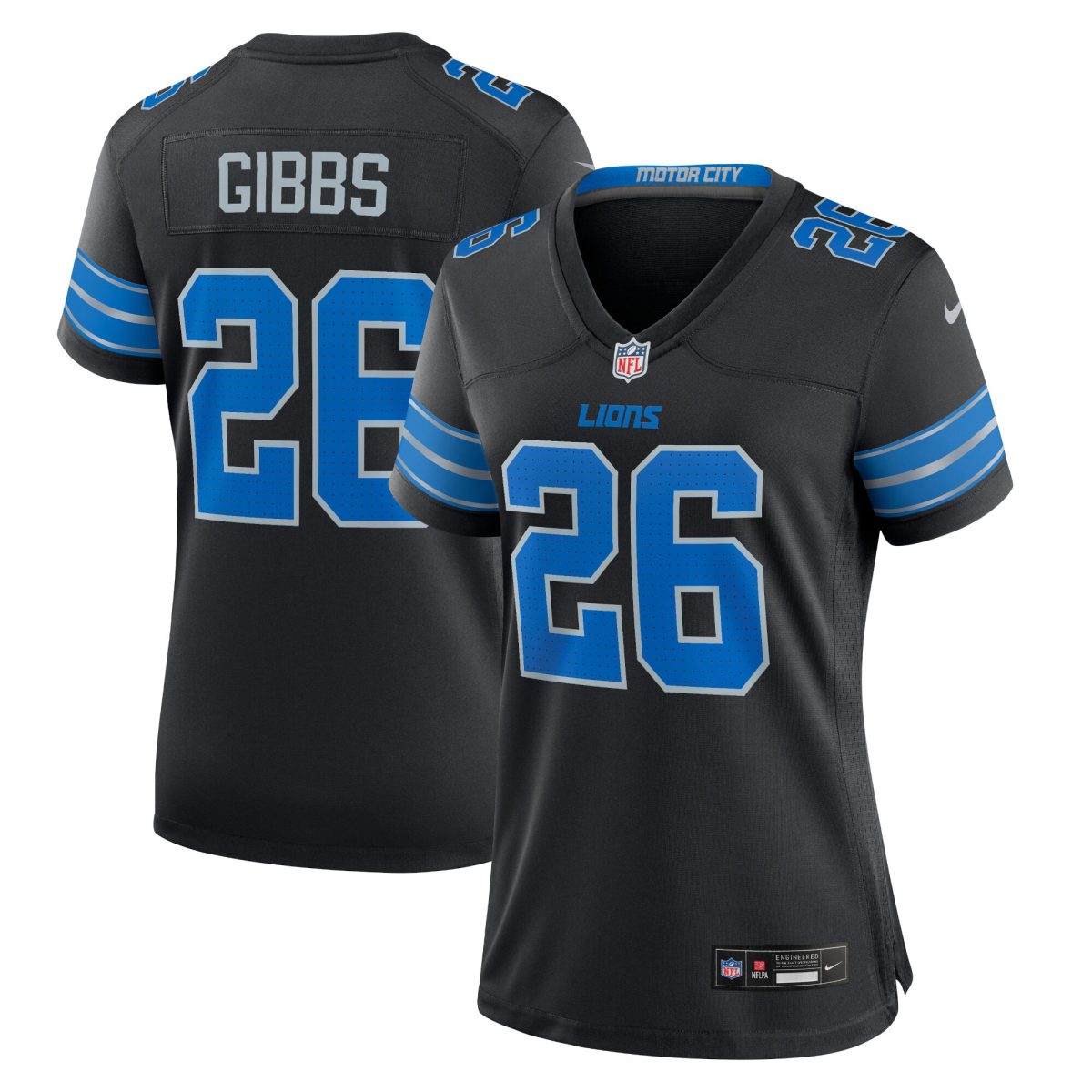 womens nike jahmyr gibbs black detroit lions 2nd alternate game jersey | Lions Shop | Detroit Lions NFL Jerseys & Caps Collection