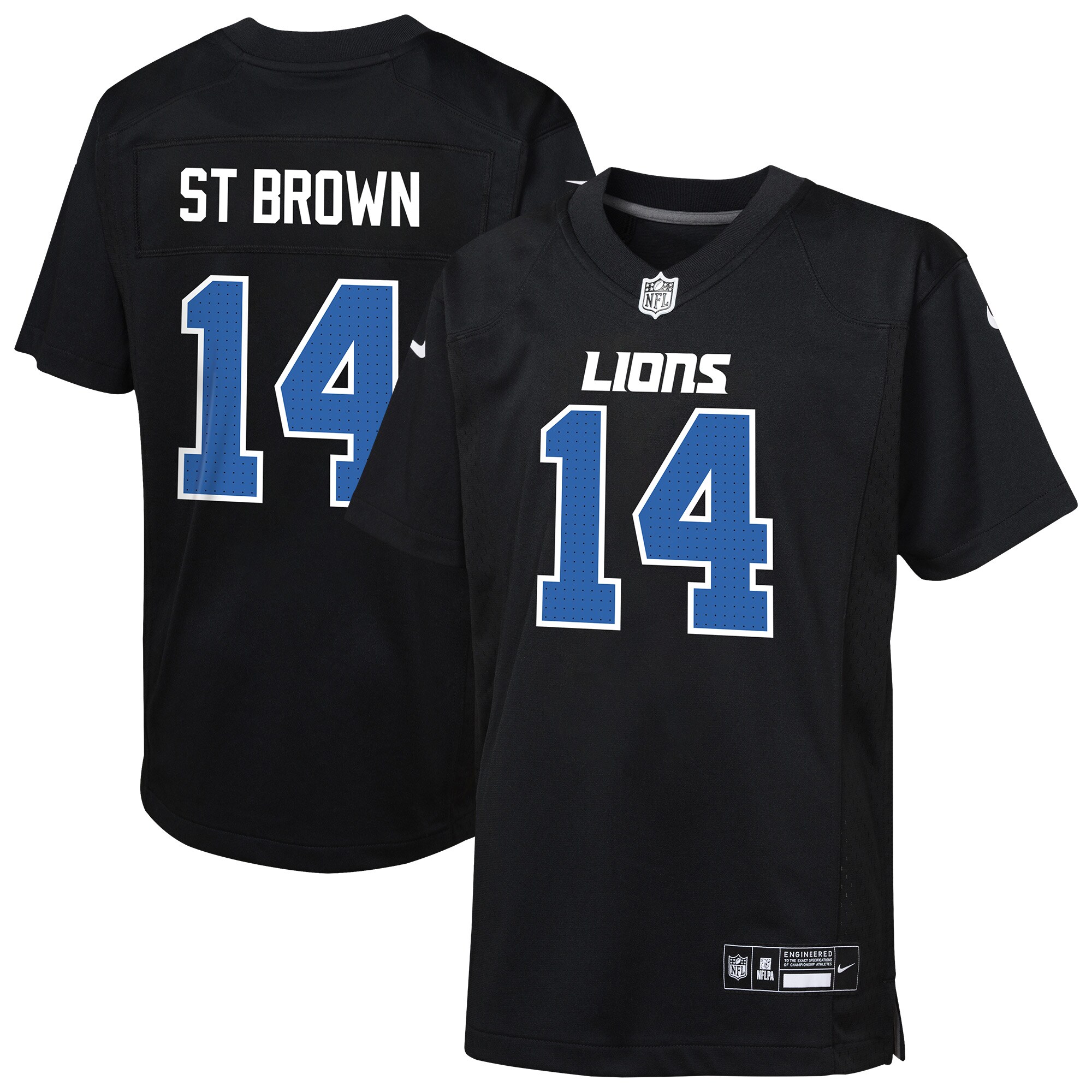 youth nike amon-ra st. brown carbon black detroit lions fashion game jersey | Lions Shop | Detroit Lions NFL Jerseys & Caps Collection